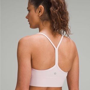 Lululemon Flow Y Nulu Longline Bra *light support a-c cups Size 8 , Flush Pink